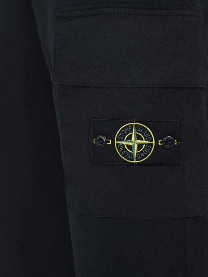 Pantaloni sportivi neri con applicazione logo 