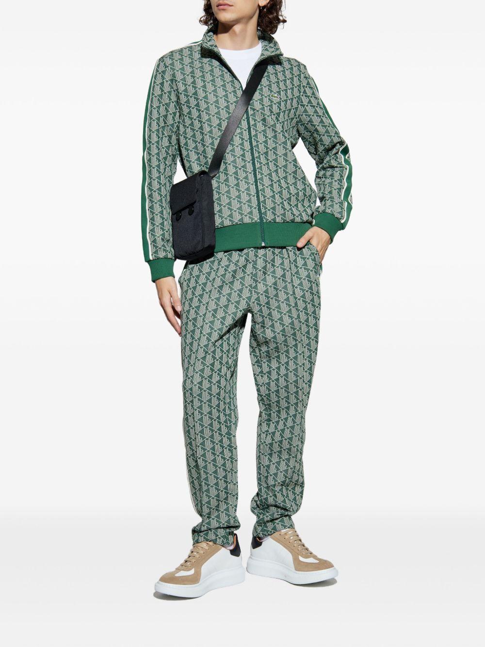 Pantaloni verdi con monogramma 