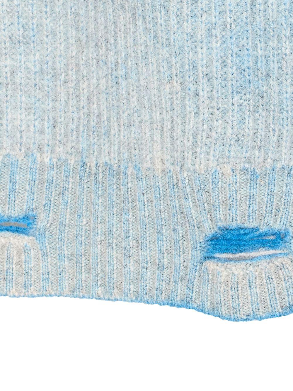 Maglione con effetto vissuto azzurro 