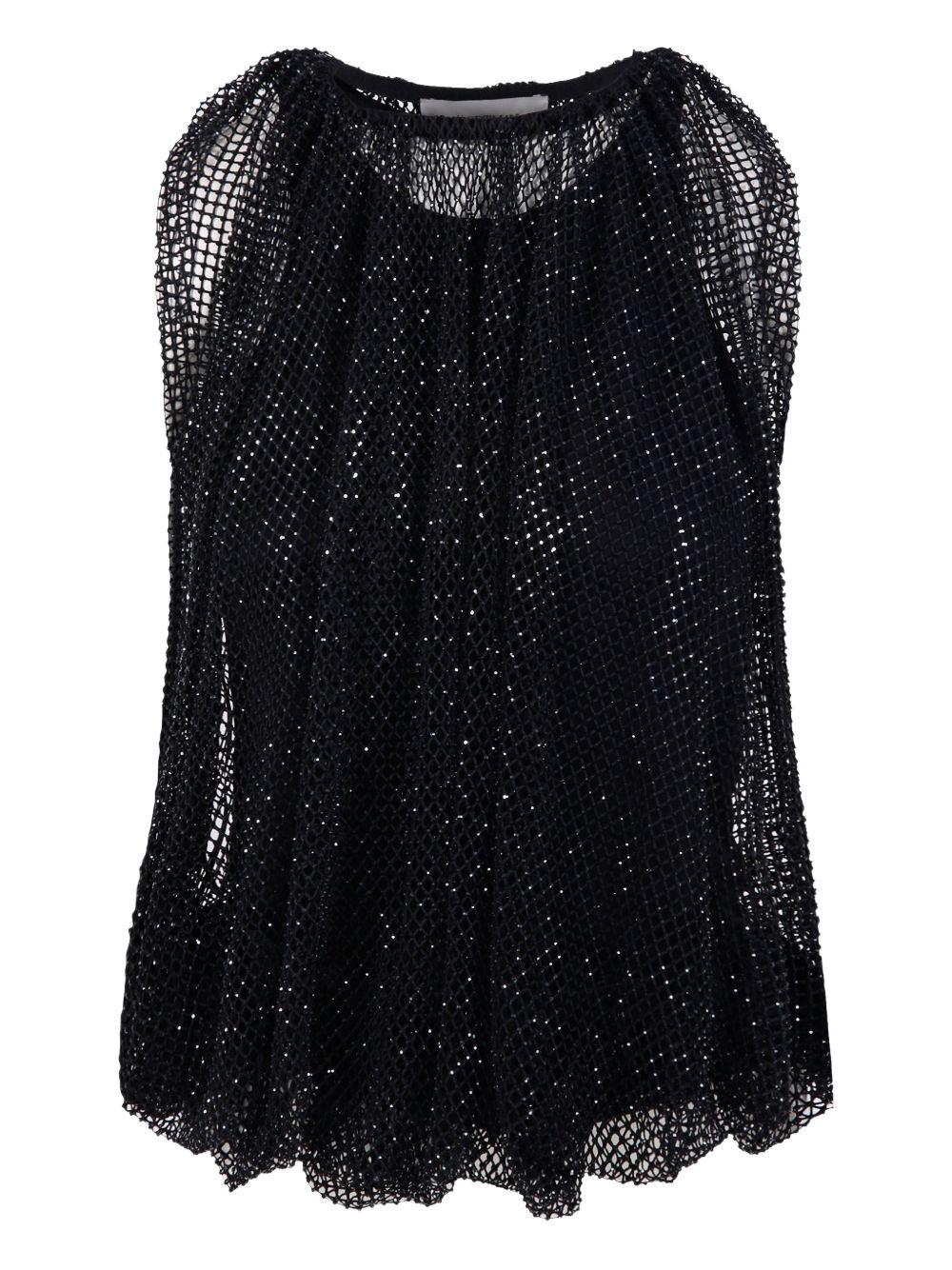 Top in rete con cristalli Nodo 