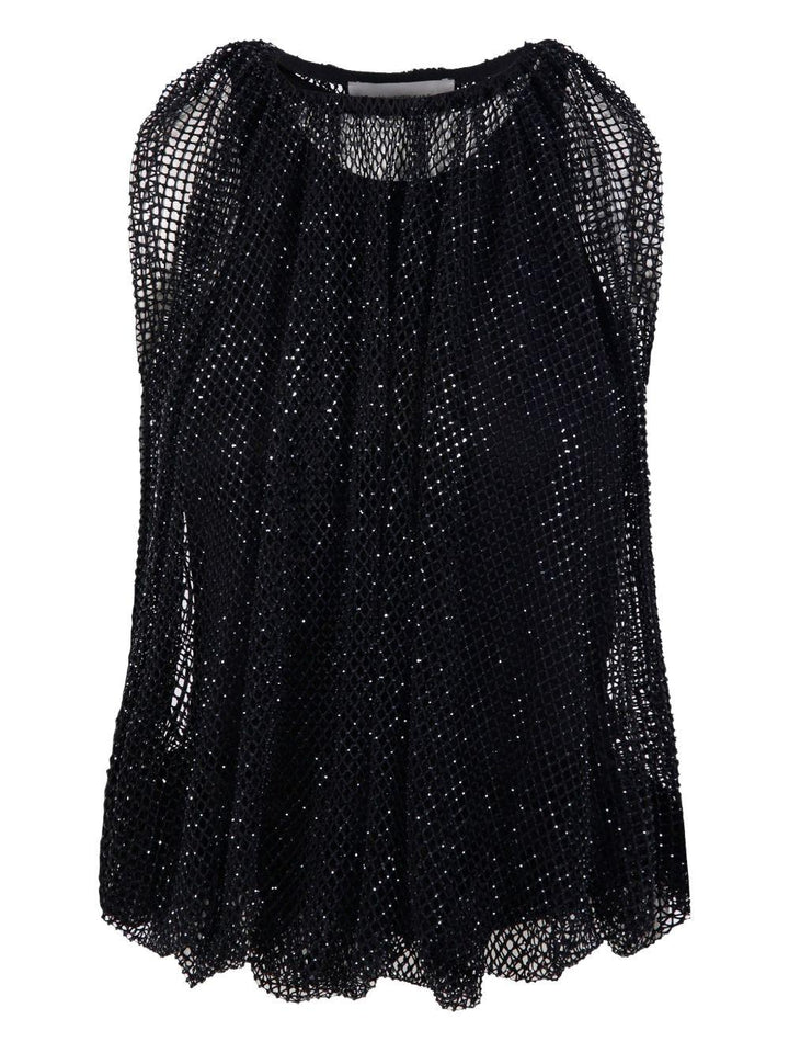 Top in rete con cristalli Nodo 