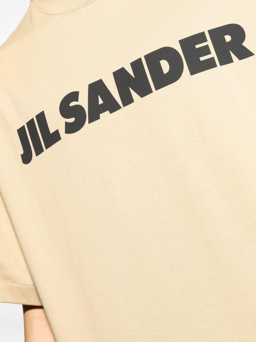 T-shirt beige con logo 