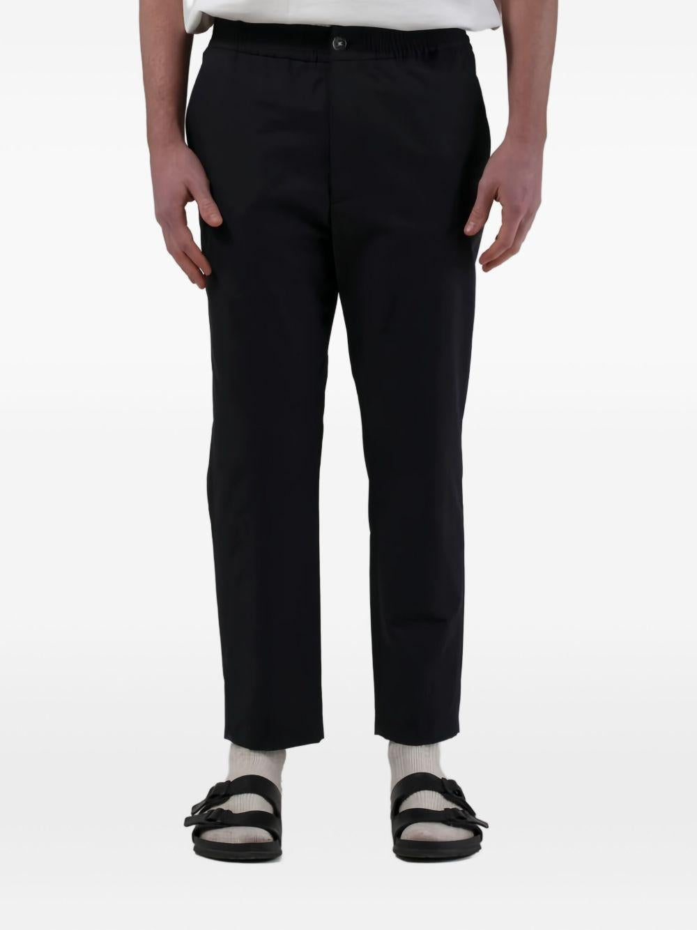 Pantaloni cargo neri con coulisse 