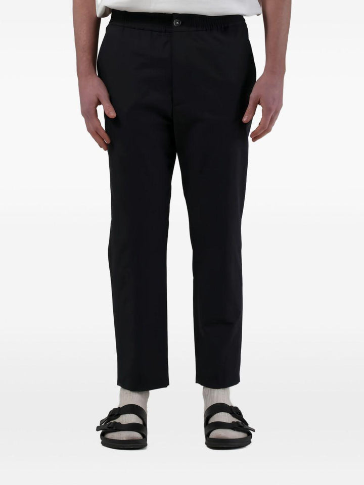 Pantaloni cargo neri con coulisse 