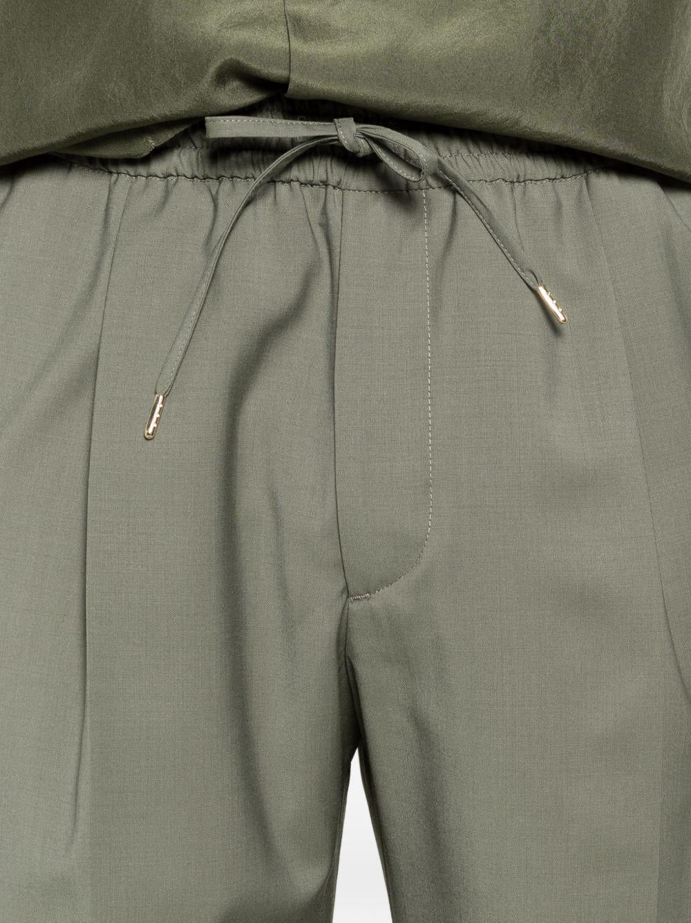 Pantaloni Wimbledons verde oliva con coulisse e pieghe 