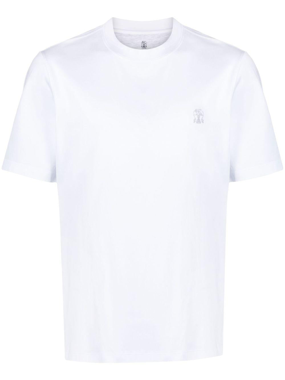 T-shirt girocollo bianca con logo 