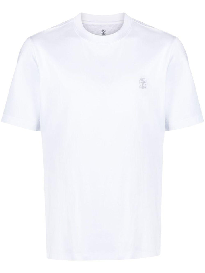 T-shirt girocollo bianca con logo 