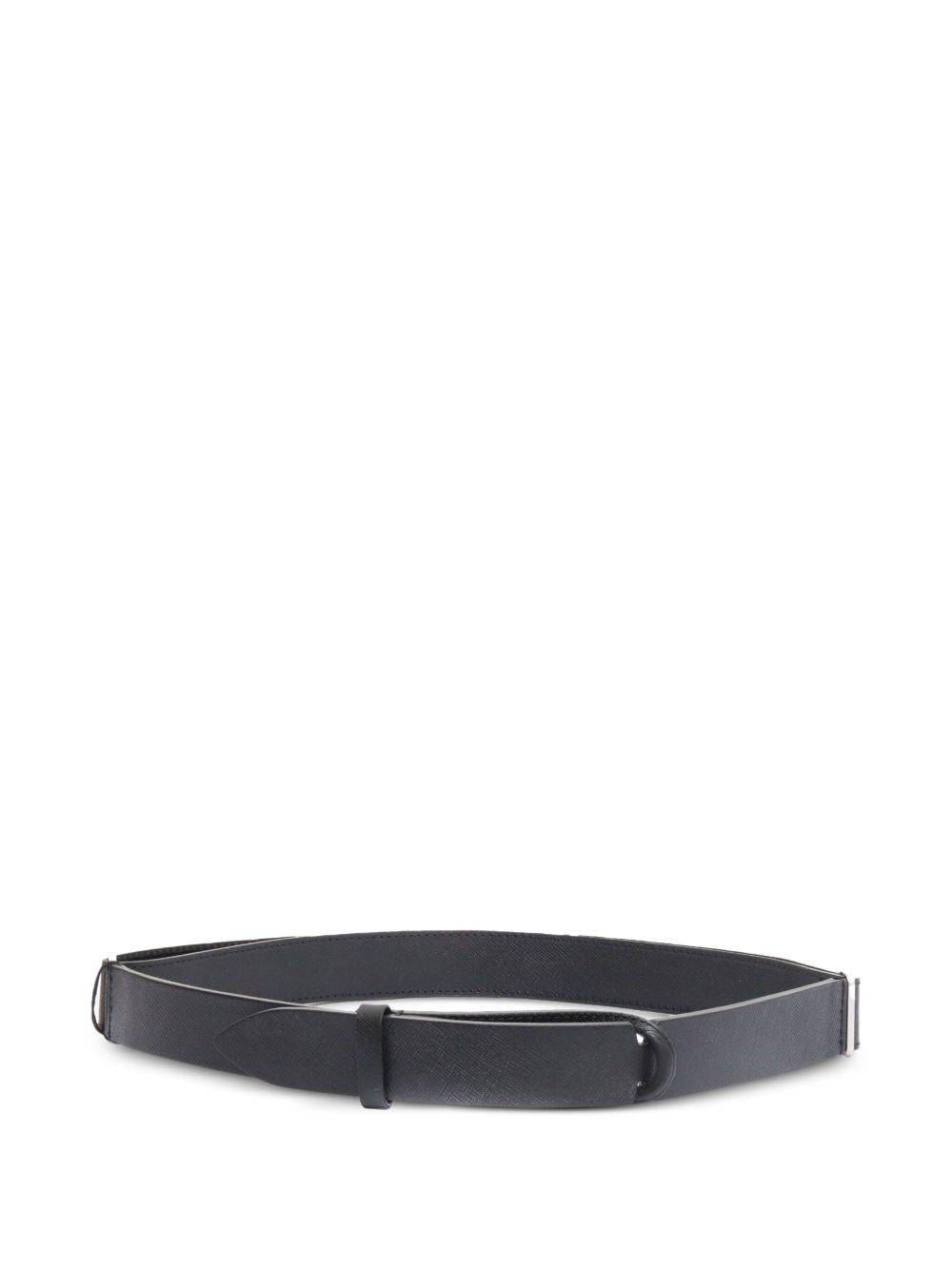 Cintura no buckle saffiano nera 