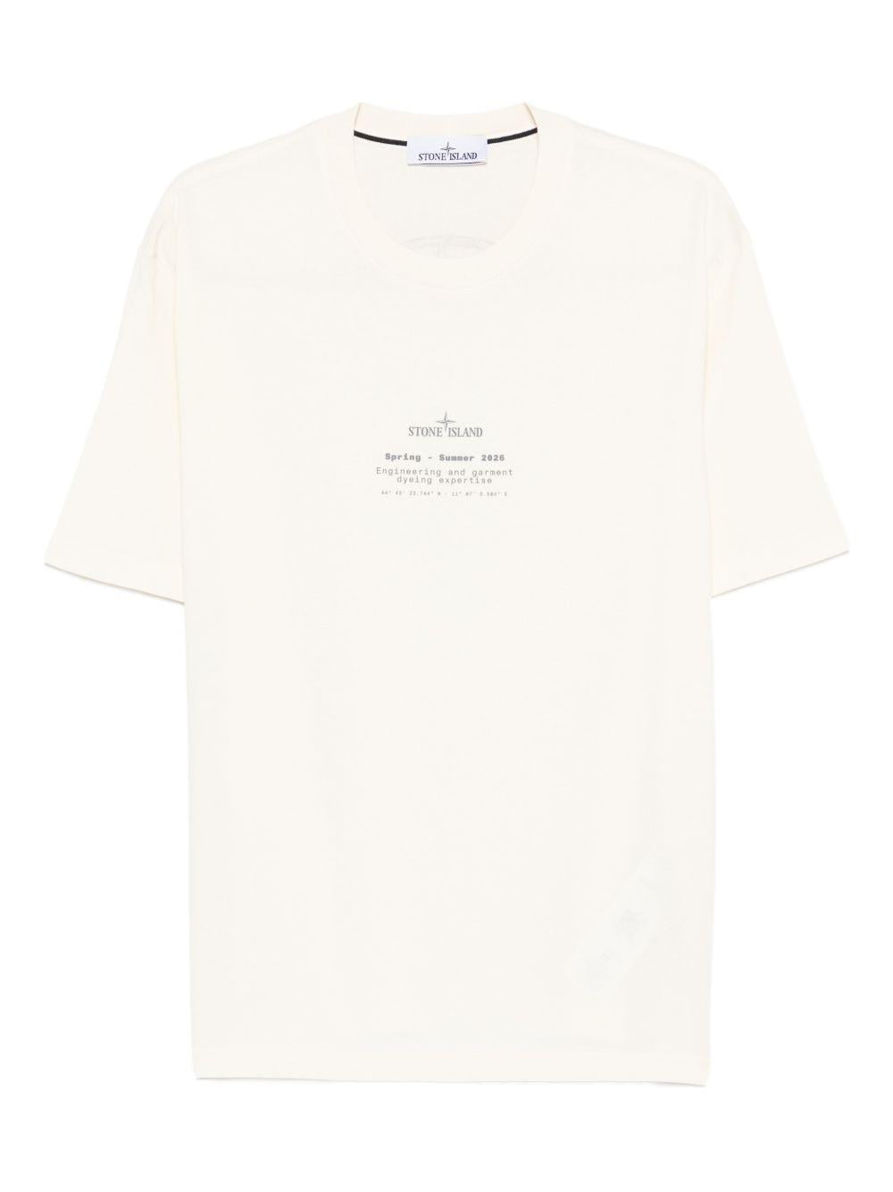 T-shirt avorio con logo 