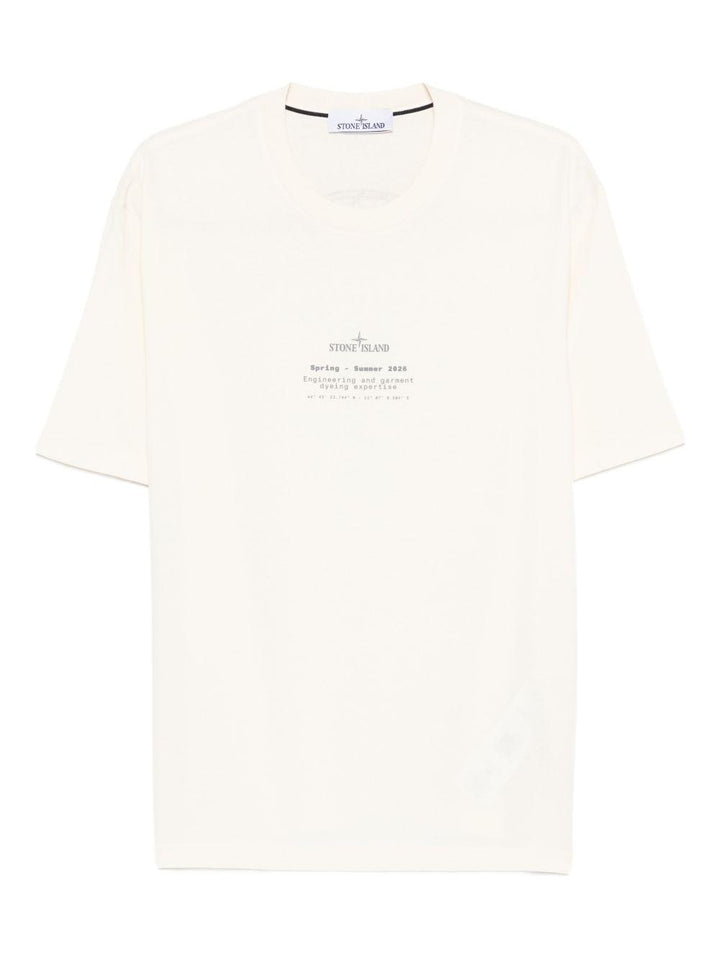 T-shirt avorio con logo 