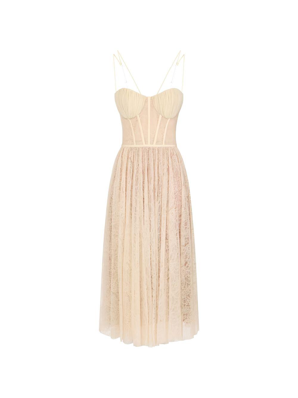 Abito midi in pizzo 