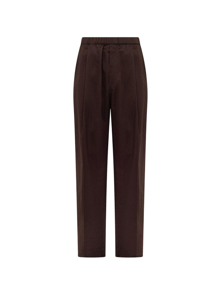 Pantaloni cioccolato con ricamo 