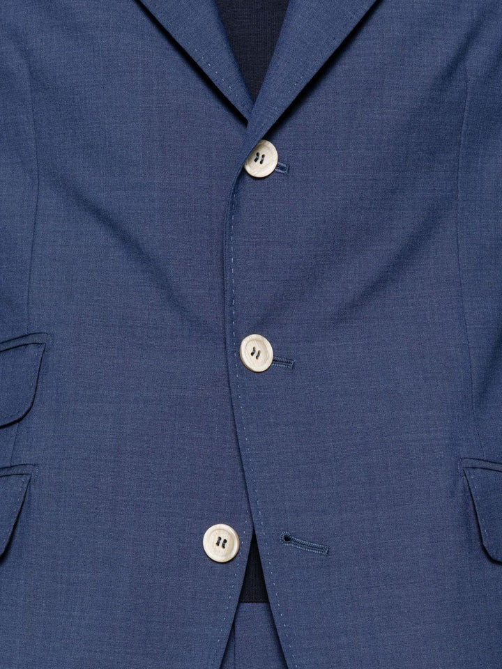 Abito monopetto con revers a lancia blu royal 