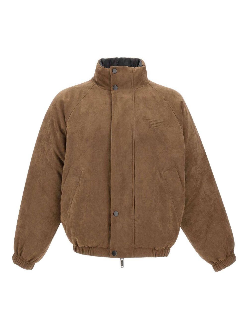 Bomber reversibile marrone con maniche raglan 