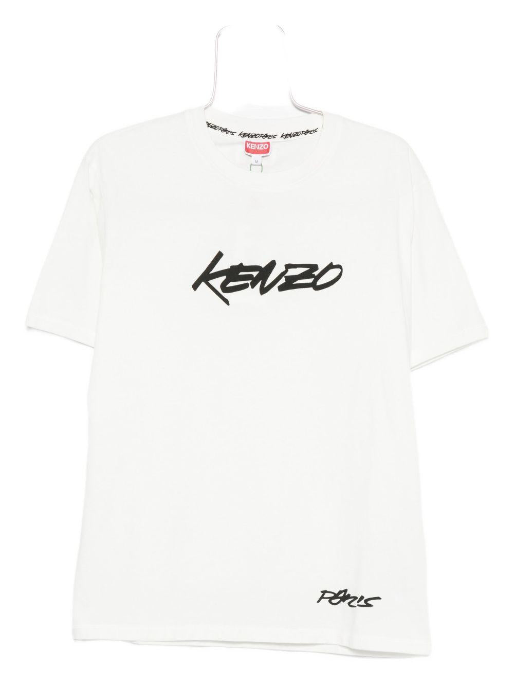 T-shirt bianca in cotone biologico con logo 
