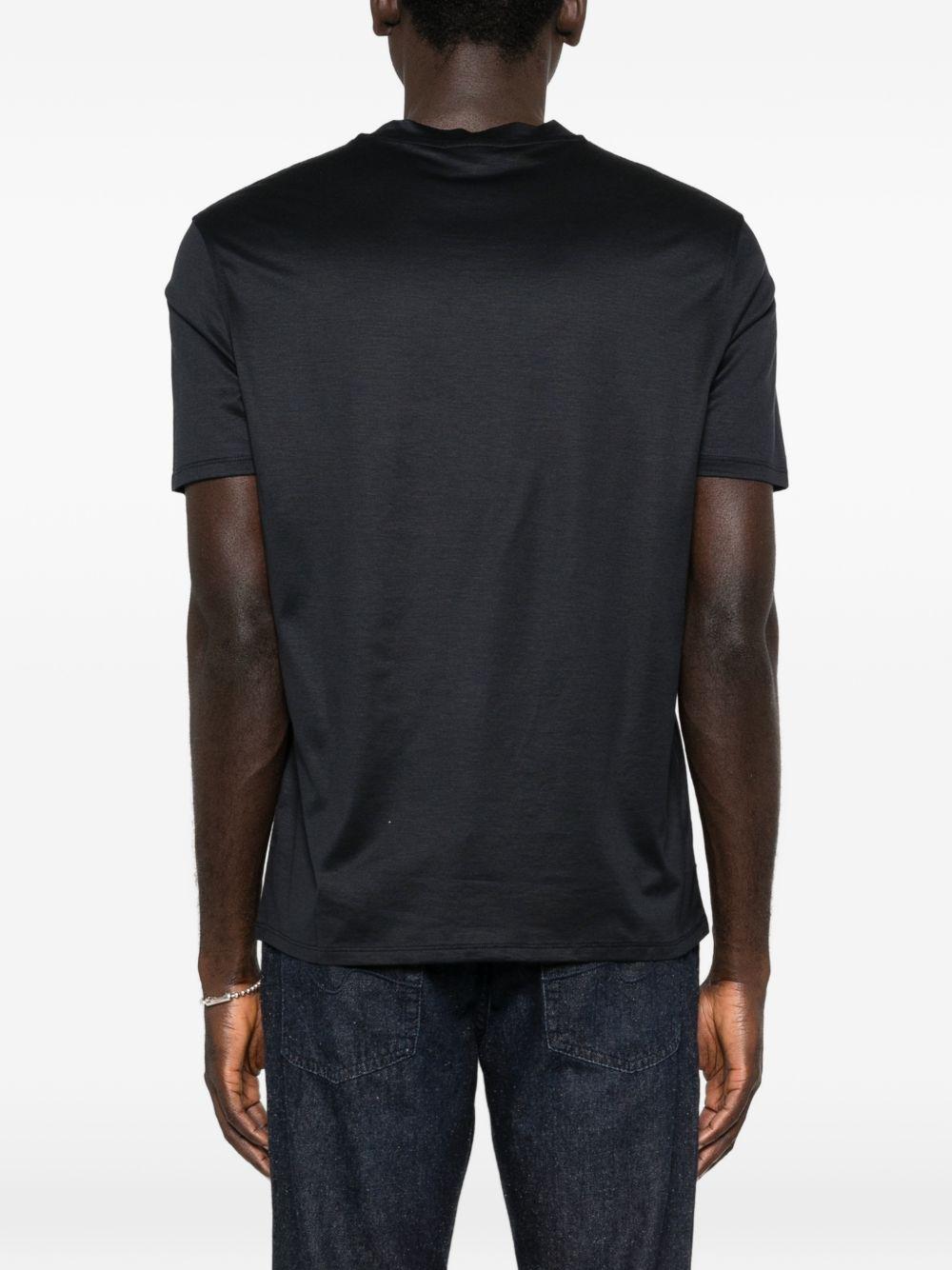 T-shirt girocollo blu con stampa 