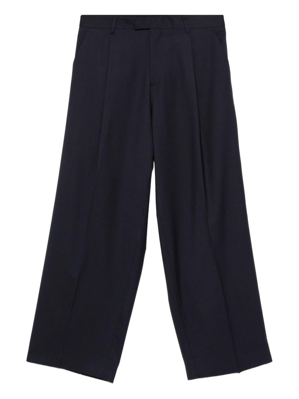 Pantaloni blu navy con piega 