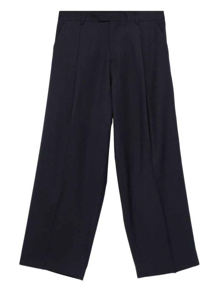 Pantaloni blu navy con piega 