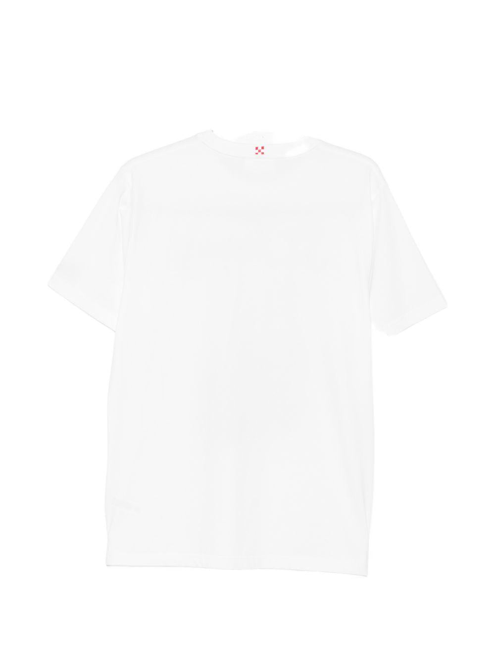T-shirt bianca in cotone con stampa 