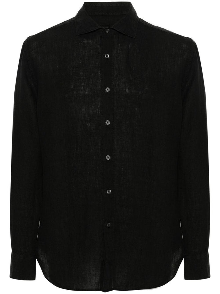 Camicia nera in lino 