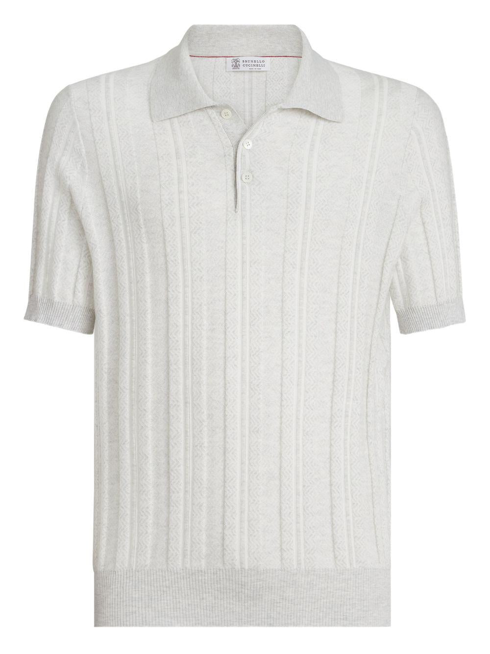 Polo a maniche corte bianco perla 