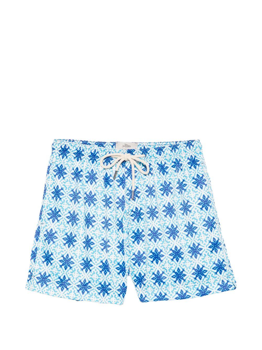 Costume da bagno con stampa geometrica blu 