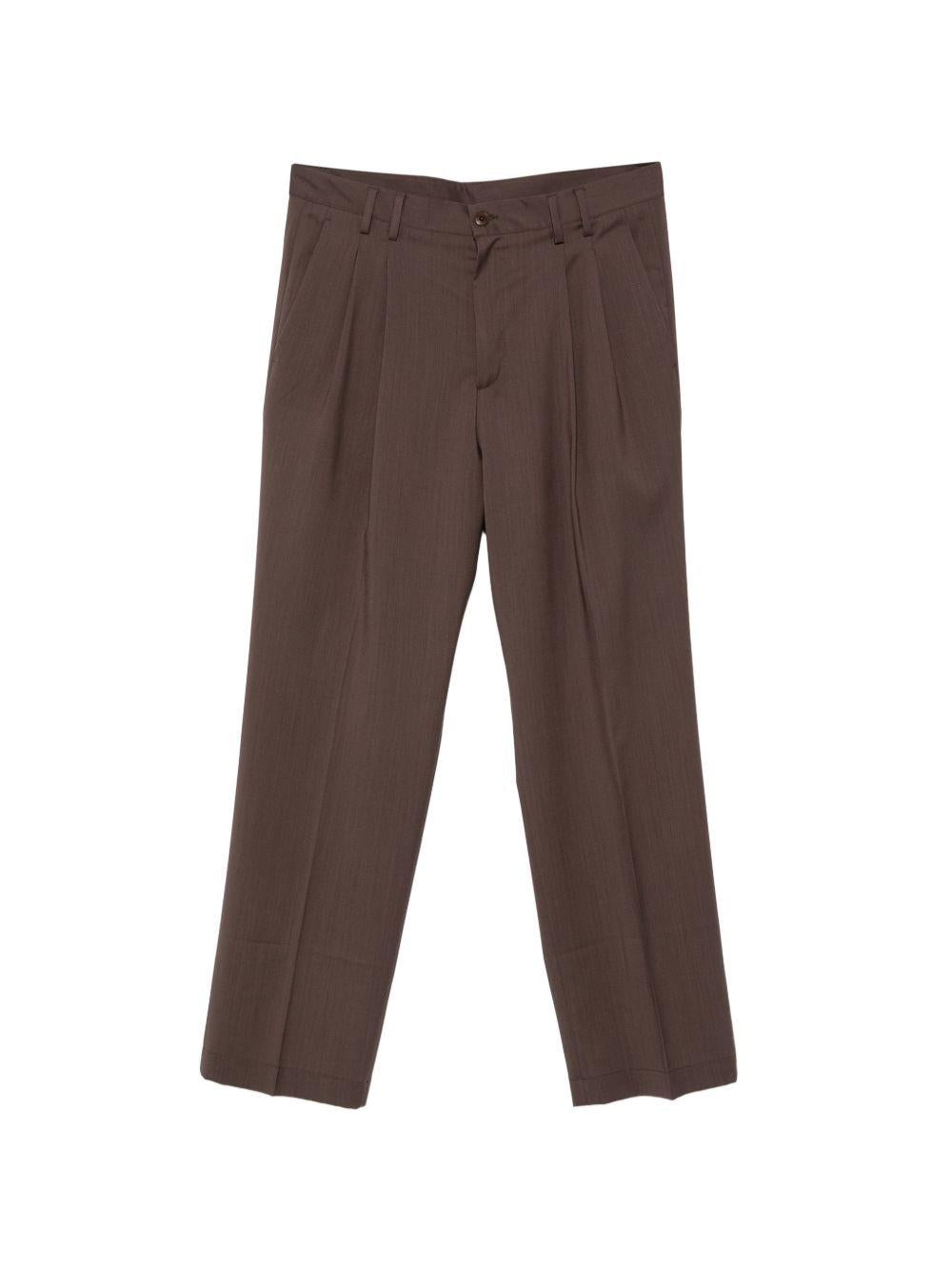 Pantaloni sartoriali marroni con pieghe 