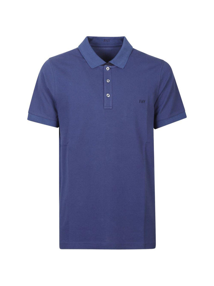 Polo blu con bottoni 
