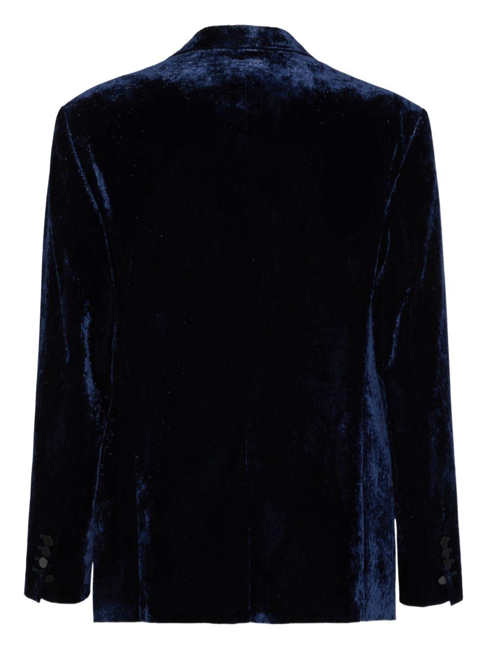 Blazer blu navy in velluto 