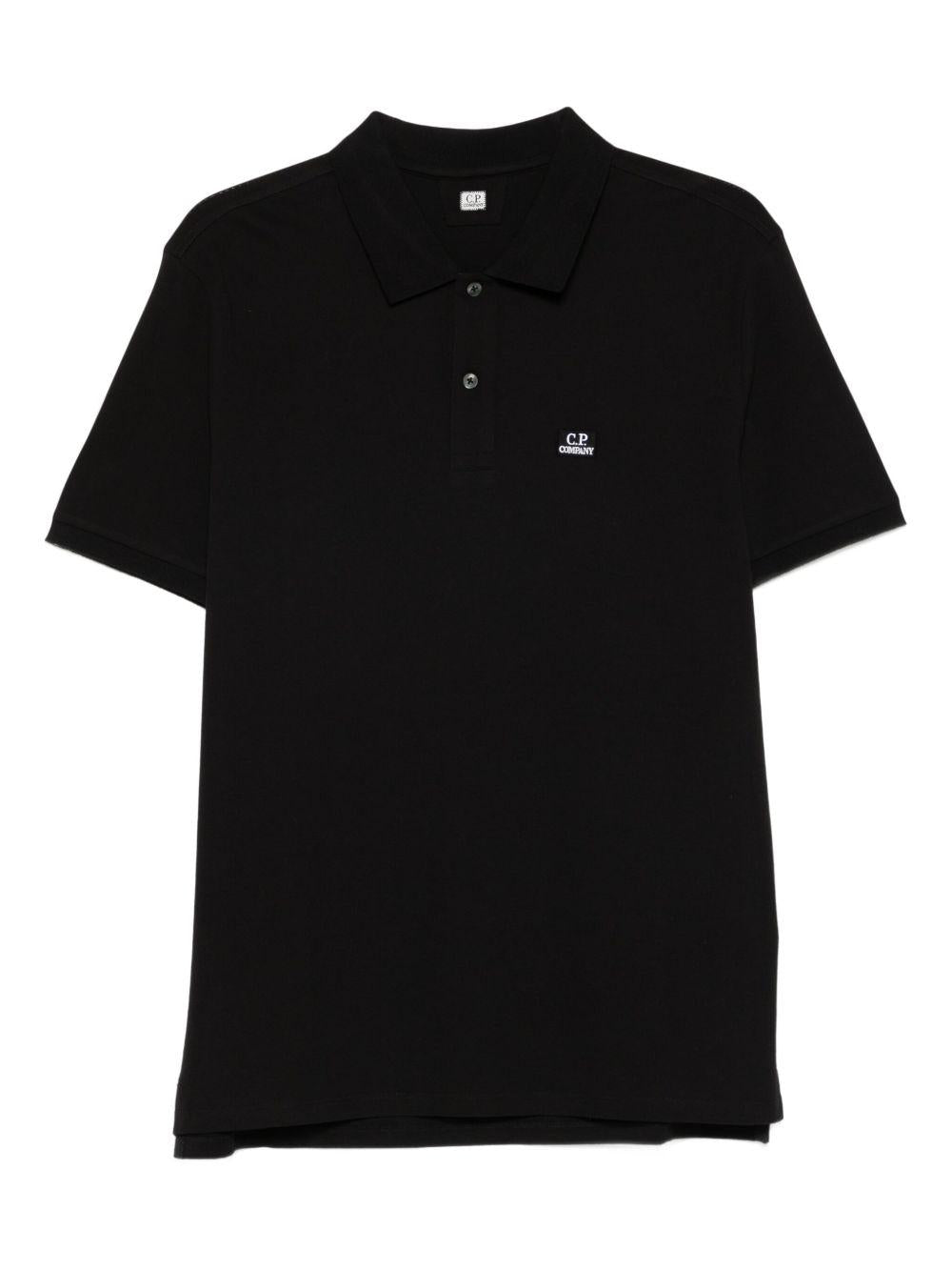 Polo nero con logo 