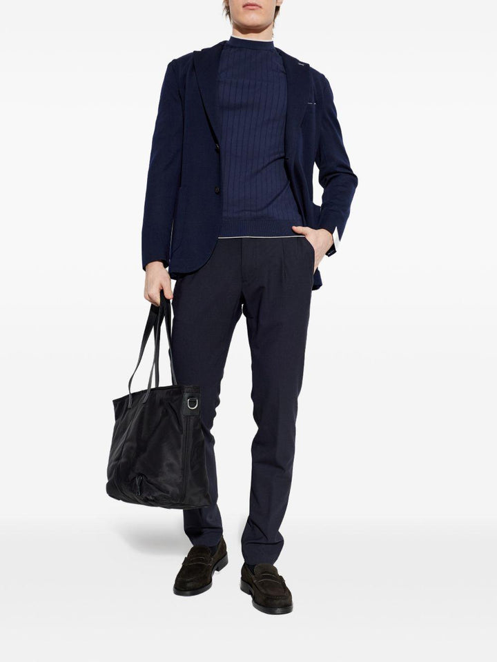 Maglia blu a coste 
