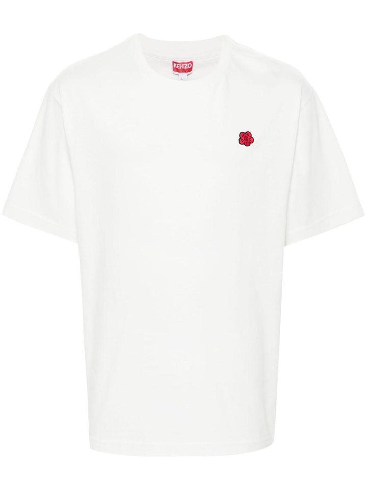 T-shirt bianca con applicazione Boke Flower 