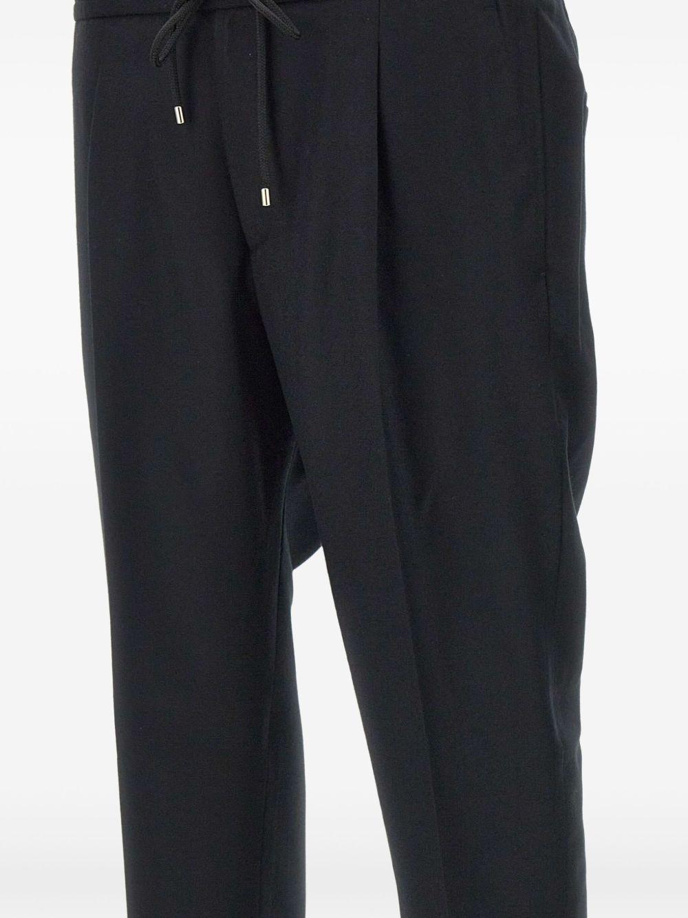 Pantaloni neri Wimbledon in lana con coulisse 