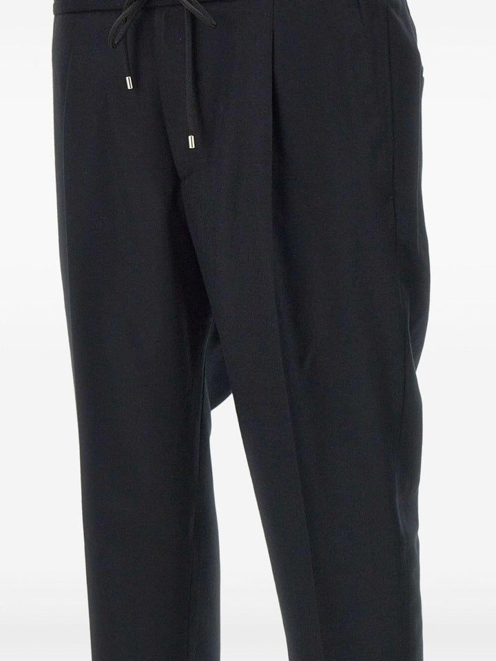 Pantaloni neri Wimbledon in lana con coulisse 