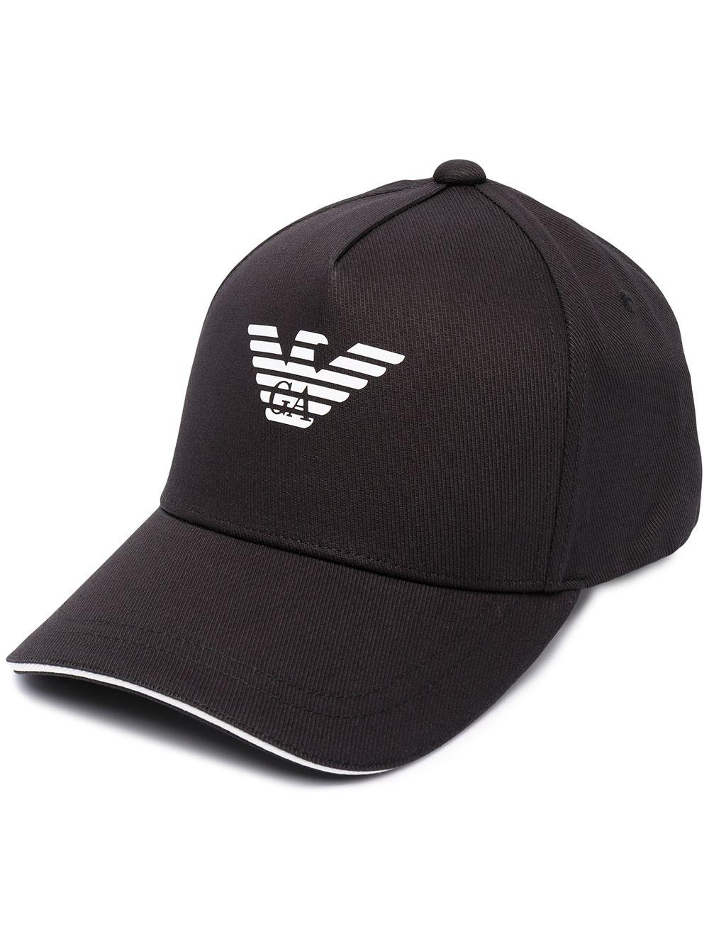 baseball nero con logo ricamato 