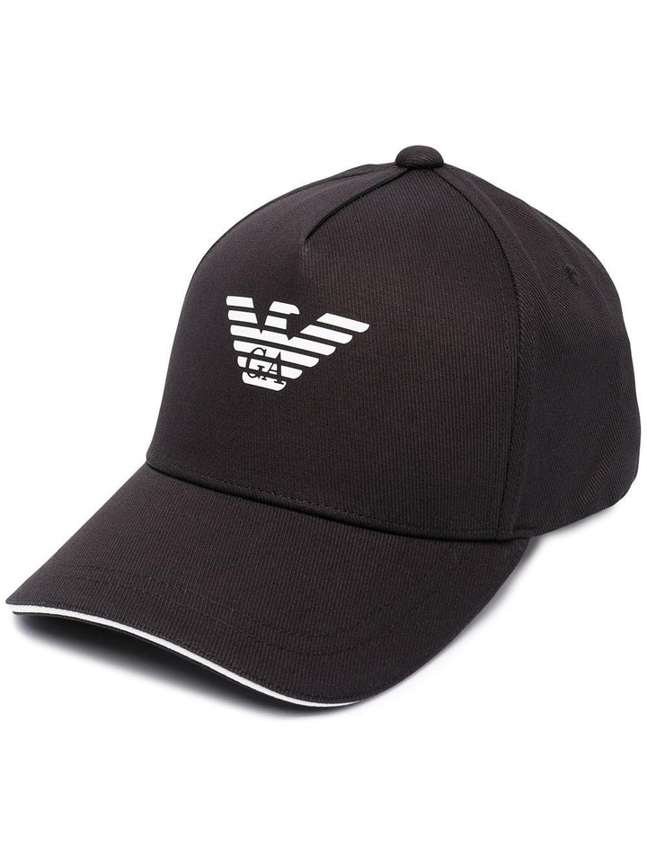 baseball nero con logo ricamato 