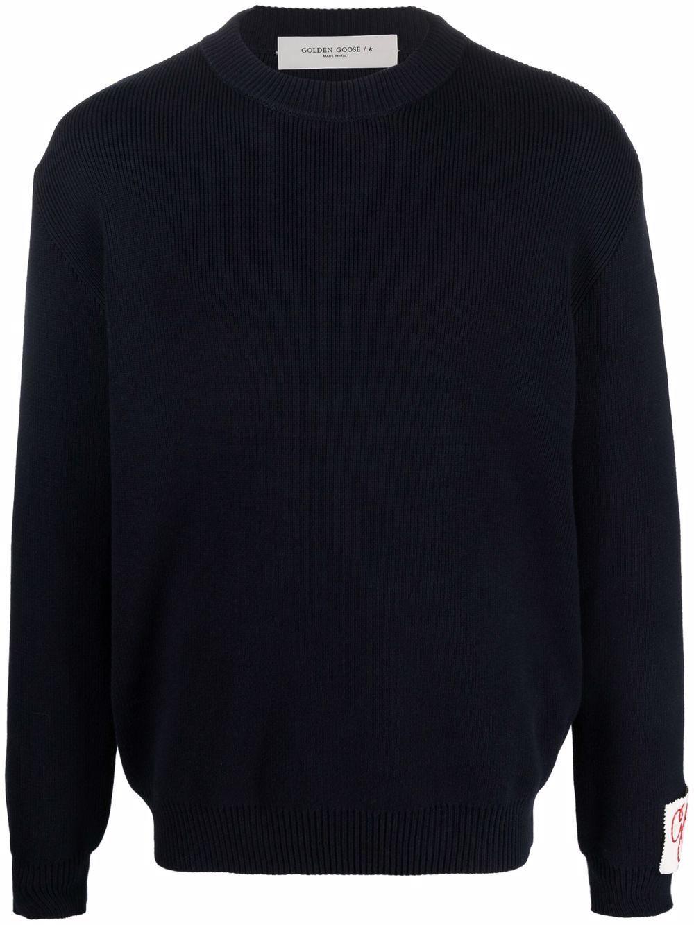 Maglione dark blue con applicazione 