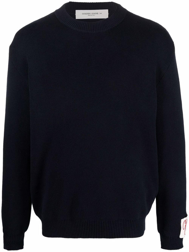 Maglione dark blue con applicazione 