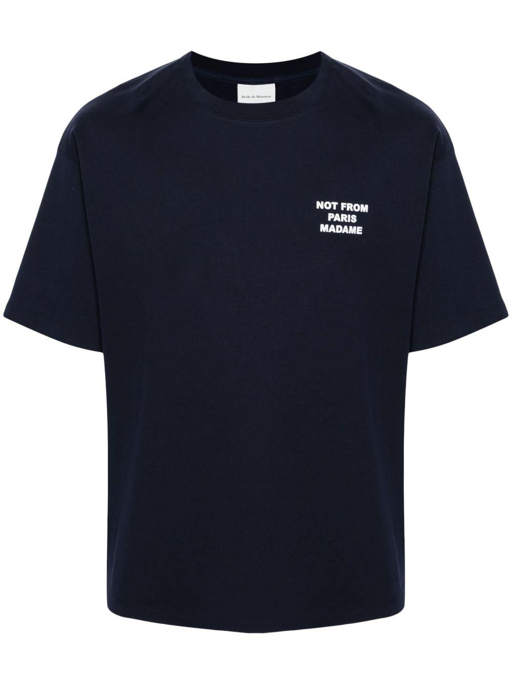 T-shirt navy con stampa 