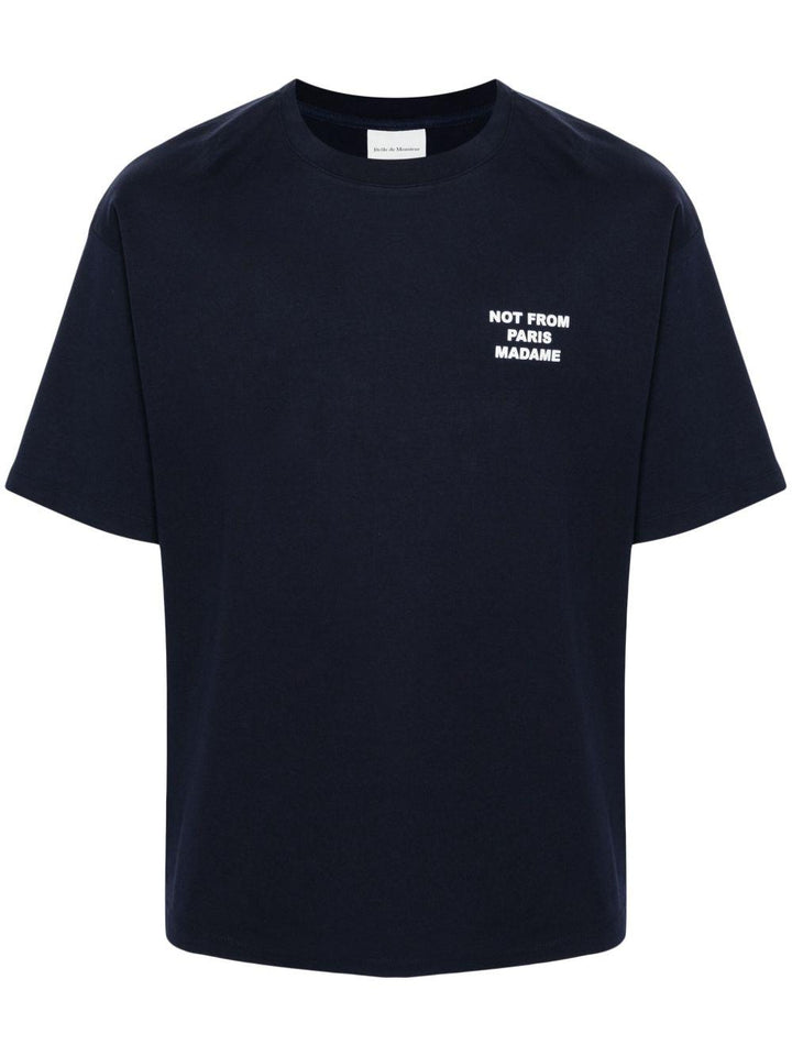 T-shirt navy con stampa 