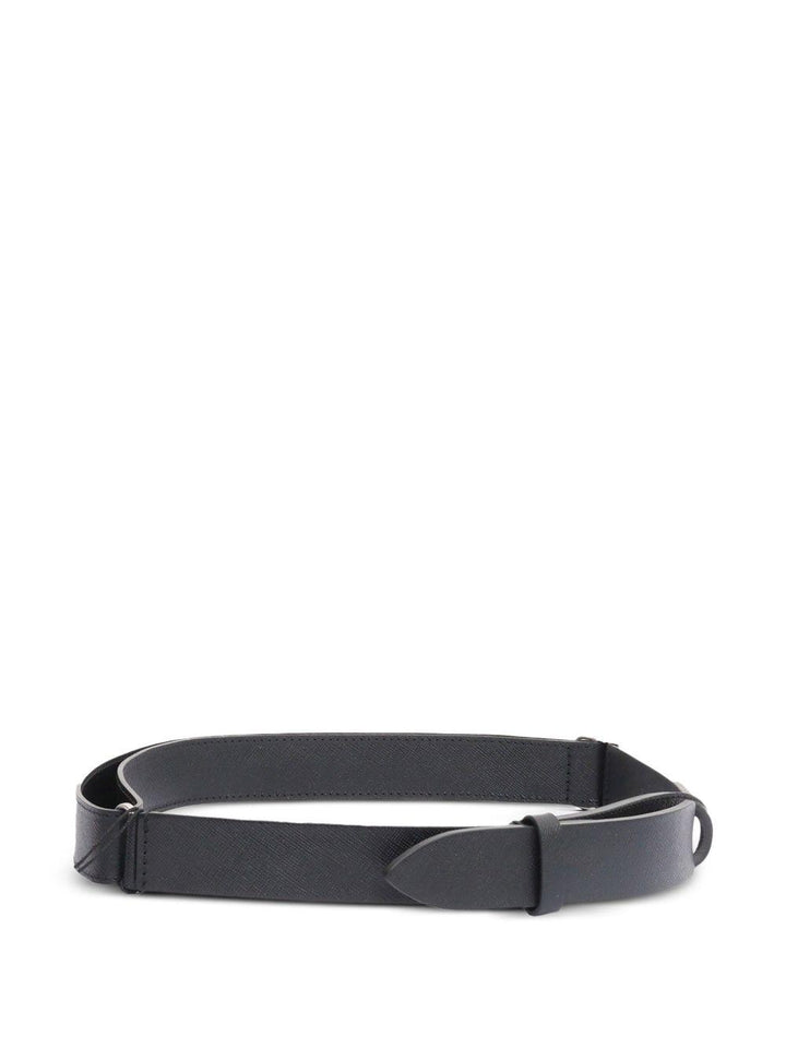 Cintura no buckle saffiano nera 