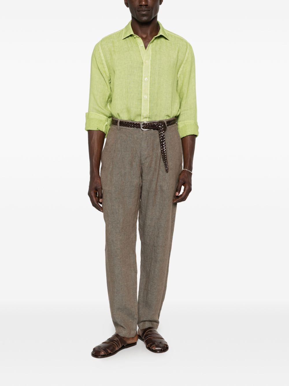 Camicia verde mela in lino 
