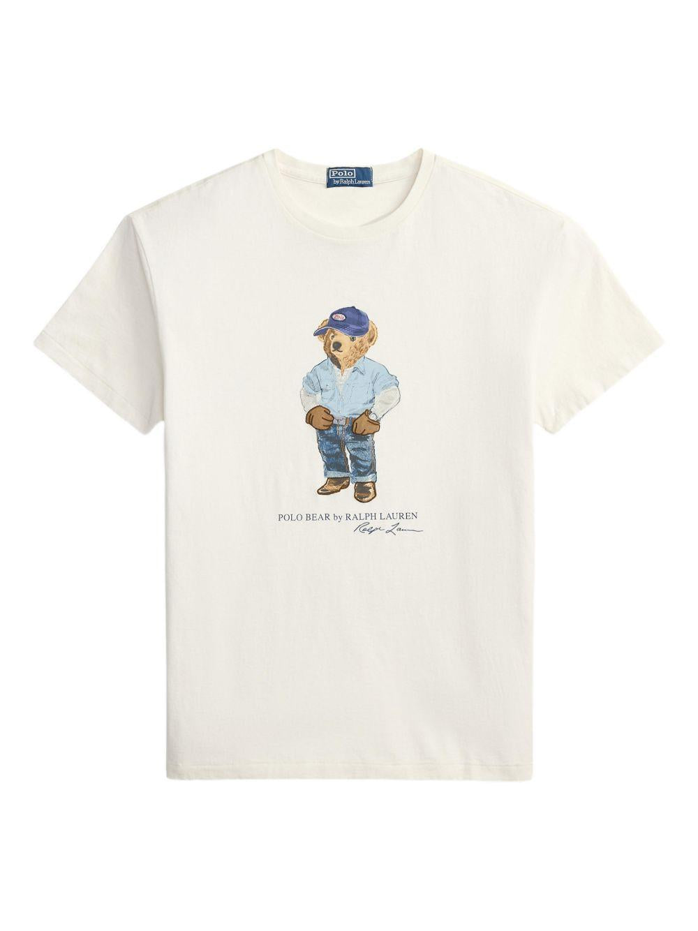 T-shirt Polo Bear con stampa bianca 