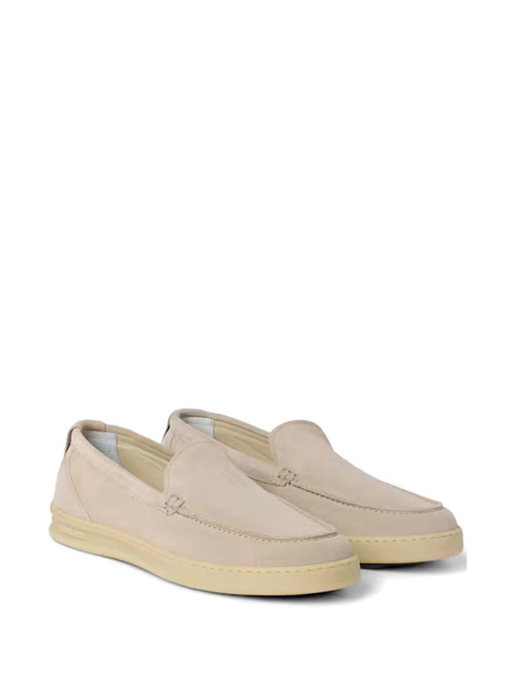Mocassini taupe in pelle scamosciata 