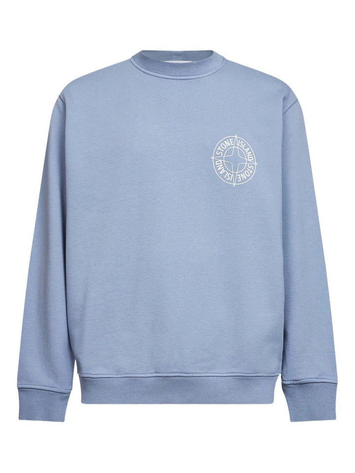 Felpa girocollo dark blu con logo 