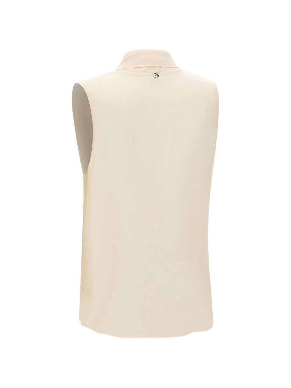 Top Georgette con scollo a V 