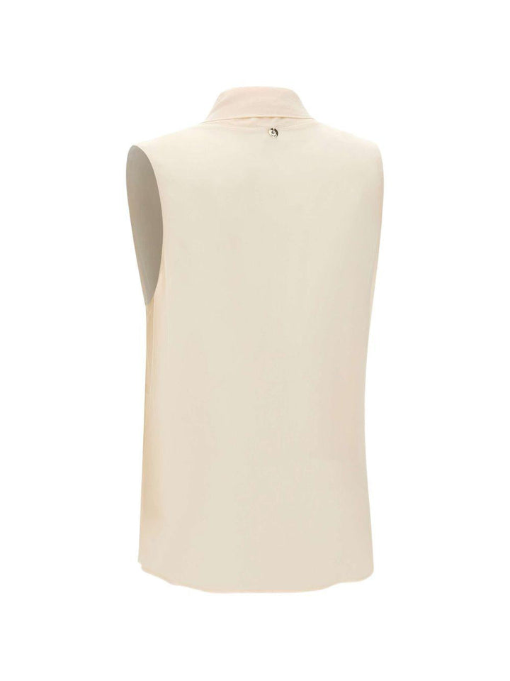 Top Georgette con scollo a V 