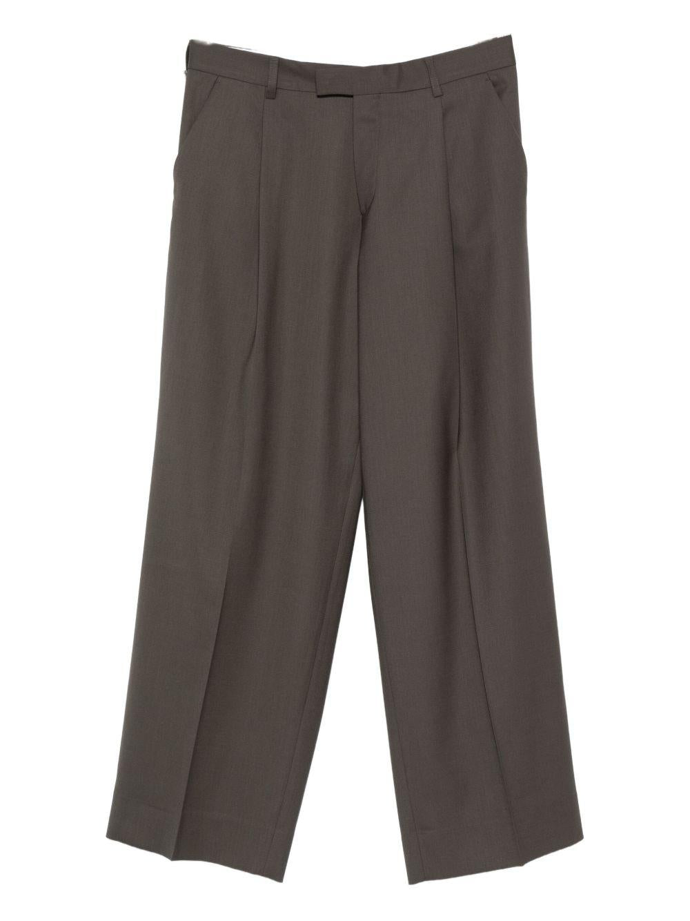 Pantaloni tortora scuro con piega 