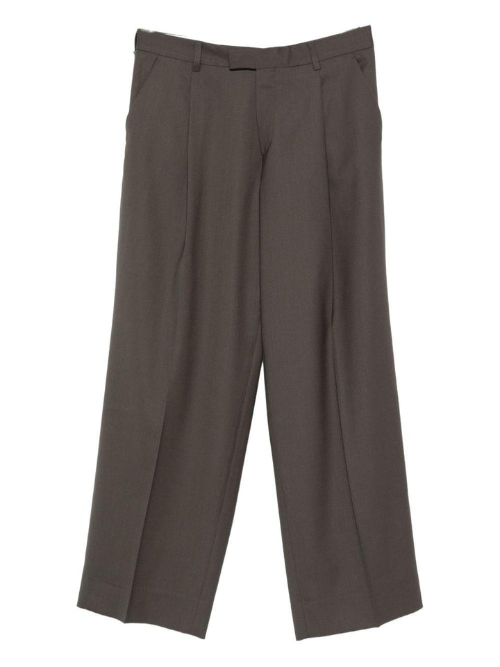 Pantaloni tortora scuro con piega 