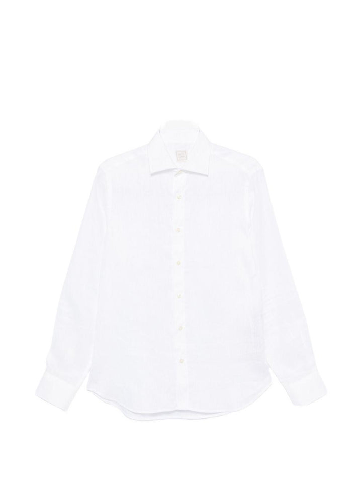 Camicia bianca in lino con bottoni 
